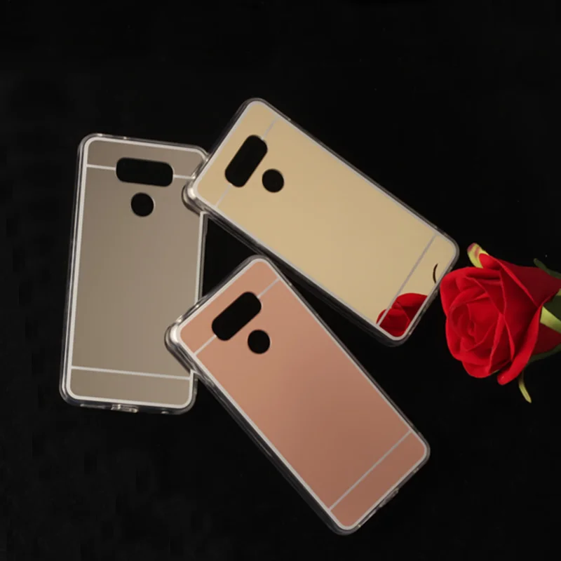 TENENELE Fashion Silicone Soft Case For LG G6 Rose Gold Luxury Mirror Cover Make UP Coque Fundas Back phone Capa Cases |