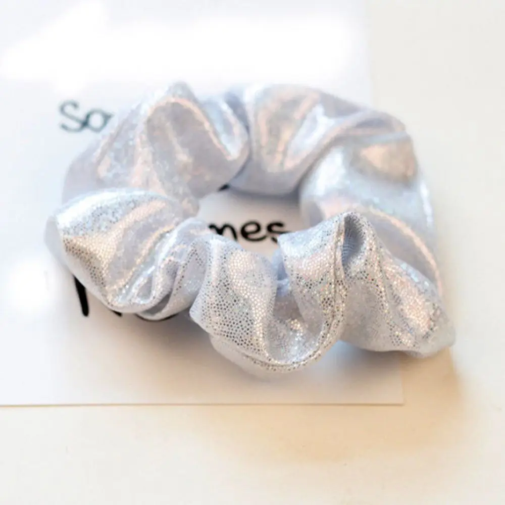 silver Новинка, модная 1 шт., Женская эластичная резинка для волос, веревка для волос, кольцо для галстука, конский хвост, держатель, блестящая резинка для волос, эластичные аксессуары для волос - Цвет: silver