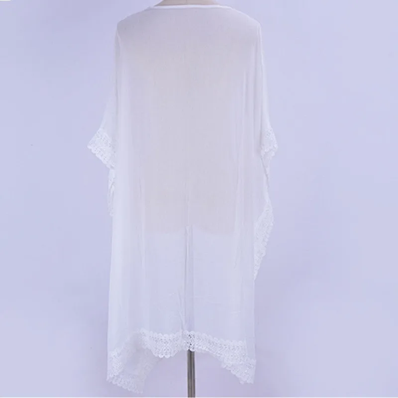 Женское шифоновое пляжное платье-парео белый кардиган пляжная одежда новинка 2020
