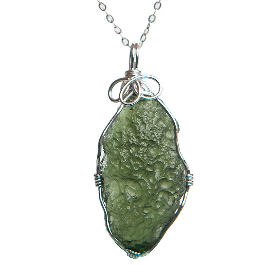 Подвеска из натурального зеленого камня Moldavite подвеска драгоценных камней