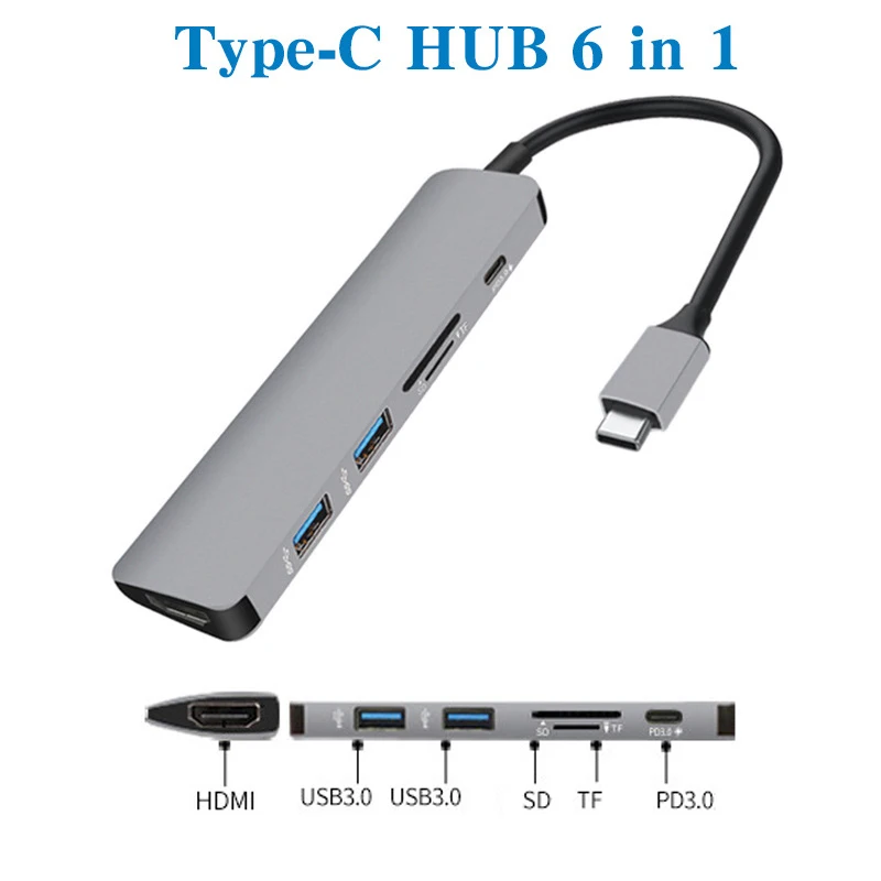 USB C HUB Type to 3 0 HDMI VGA Thunderbolt адаптер для MacBook Samsung Galaxy S9/S8 Huawei P20 Pro HUB| |