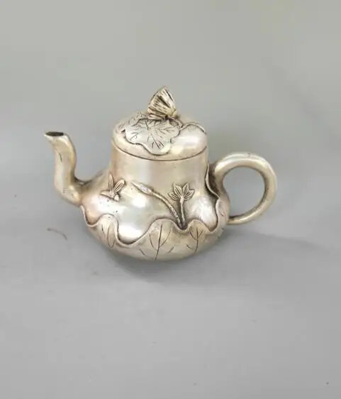Китайский Изысканный белый медный чайник с лотосом | Дом и сад