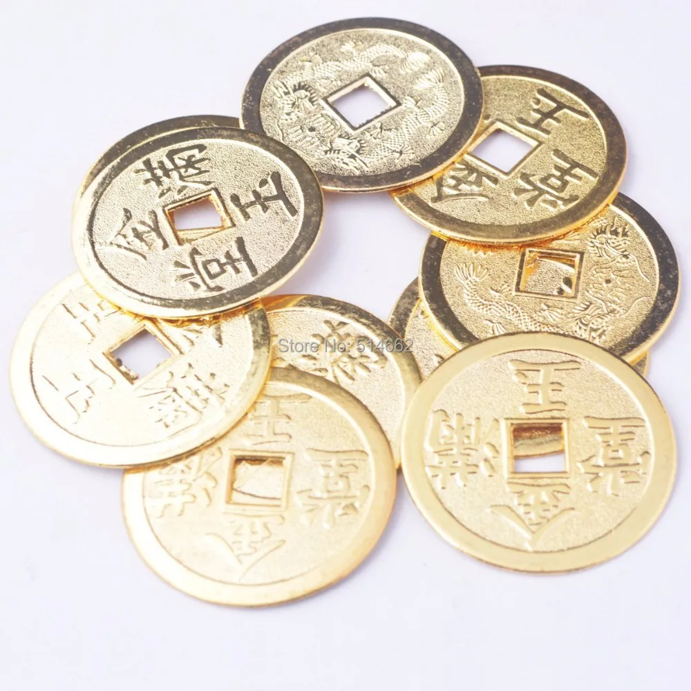 5 шт. китайский талисман золотых монет Feng Shui Drago Цзин русские монеты Y1011|coin cell lithium