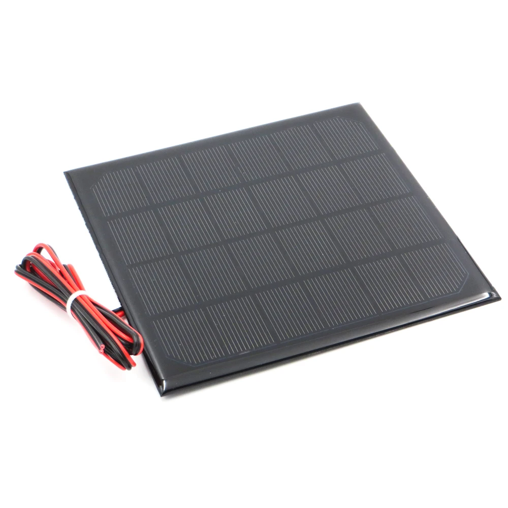 6V 3Watt with 100cm extend cable Solar Panel Polycrystalline Silicon DIY Battery Charger Module Mini Cell wire toy | Строительство и