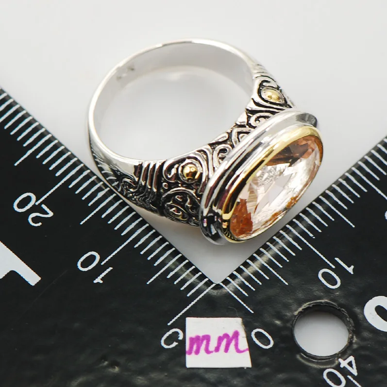 Женское серебряное кольцо в виде морганита модель F936 размер 6 7 8 9 10|silver multi chain
