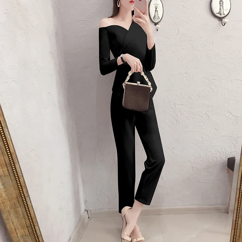 Весна богиня Женский комплект 2 шт. элегантный Conjunto Feminino офисный костюм женский