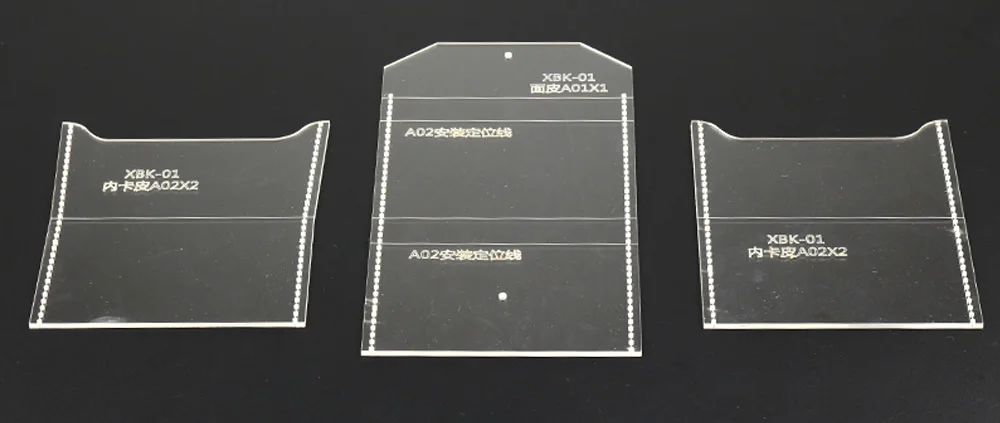 1SET template Мини-сумка для карт маленький кошелек акриловый шаблон DIY кожаный бумажник ручной работы шаблон формы - Цвет: 1SET template