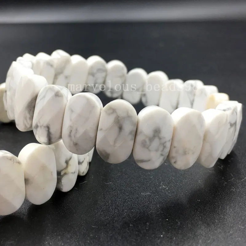 White Howlite G8358 Mookaite Золотой Камень Синий Песок Кристалл Howlite Вишня кварц Jaspe тигровый глаз родорит бусины стрейч браслет 7 1/" PWB615b - Окраска металла: White Howlite G8358