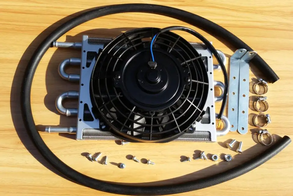 Комплект масляного радиатора трансмиссии с вентилятором 6 рядов для toyota 2JZ nissan gtr