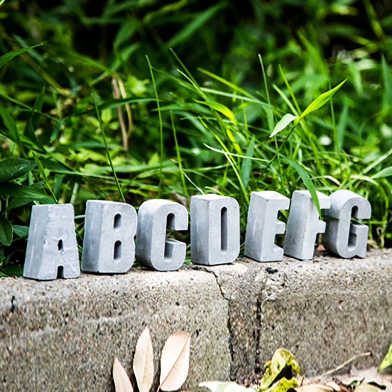 Silicone Concrete Alphabet Mold for Cement Letters - Decorative Concrete Ornaments image 4