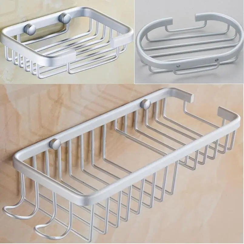 Aluminum Bathroom Accessories Storage Shampoo Box Soap Dishes Extended Net Rack Oval Drain | Обустройство дома