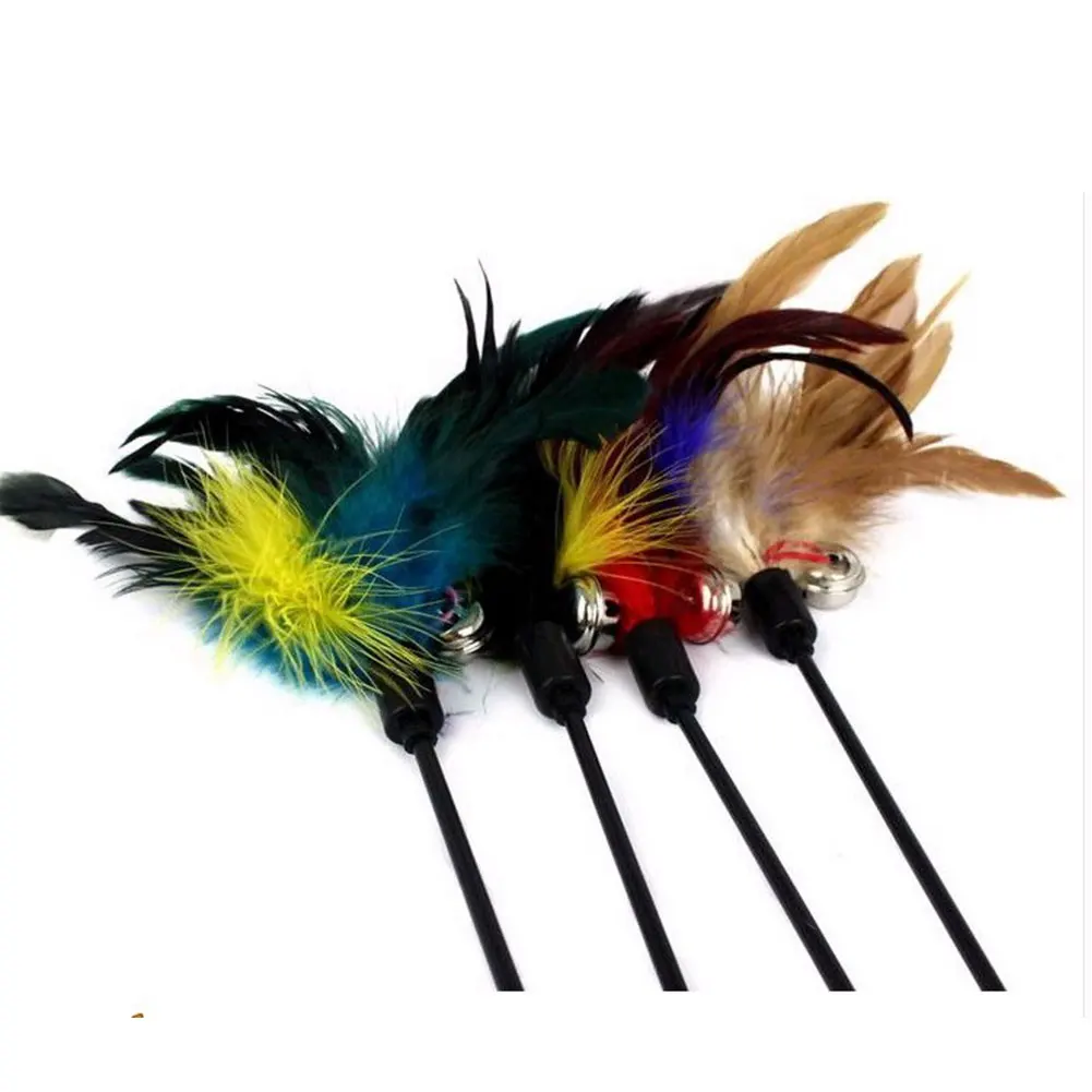 Fun Kitten Hand Created Toy Cat Feather Bell Wand Teaser Rod Bead Ball | Дом и сад