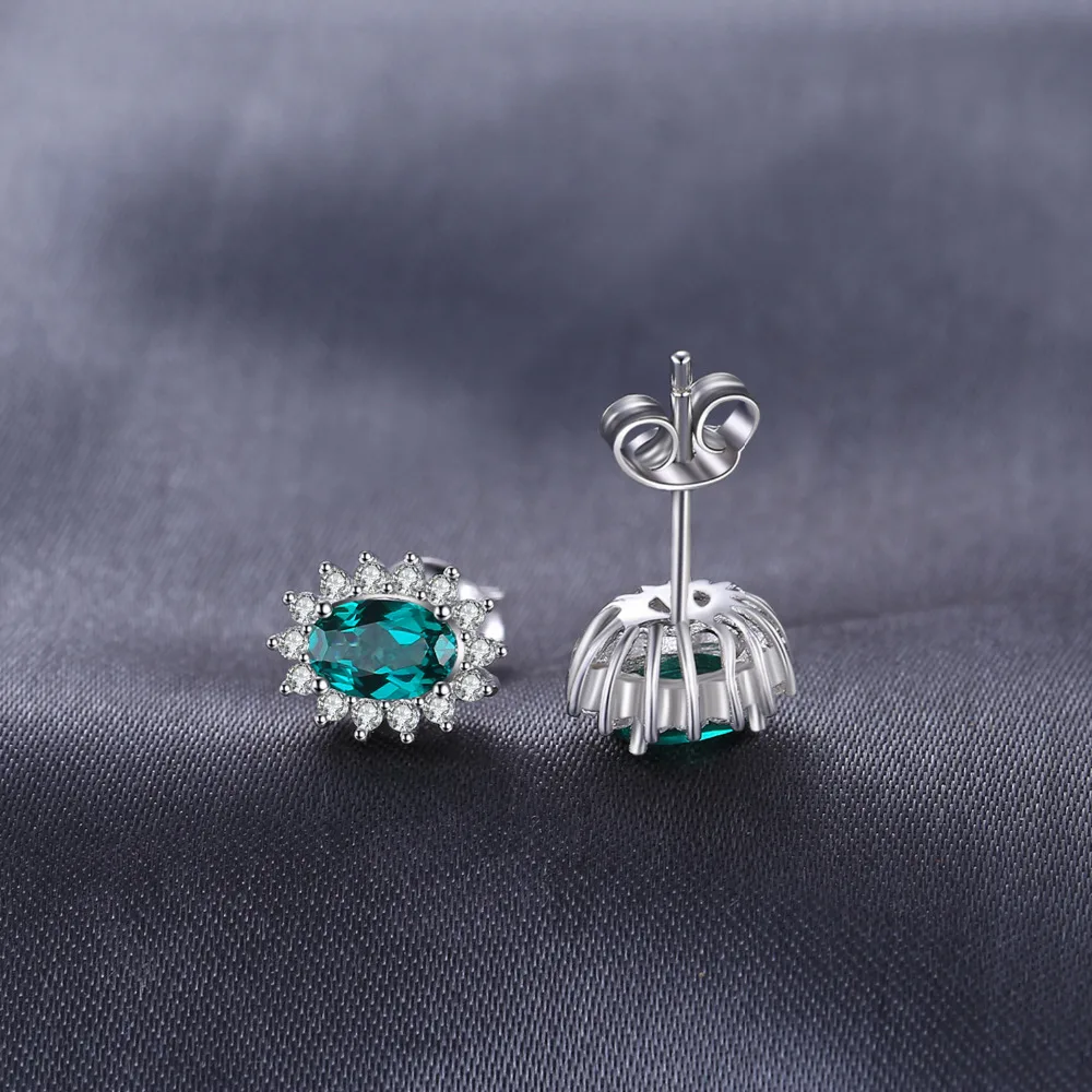 Jewelrypalace Овальный 2.5ct создан Изумруд Серьги 925 серебро серьги для Для женщин
