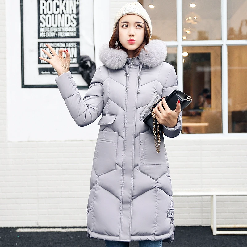35 Degree Russia Winter Jacket Women Warm Thicken Long Fur Womens Winter Parka Parkas Hooded Female Coat Cotton Padded