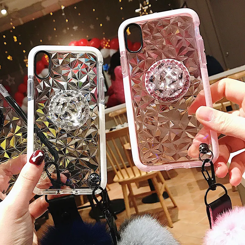 Роскошный Алмазный милый шнур для волос, мягкий чехол для iphone 7 X XR XS 11 pro MAX 8 6S plus для samsung S10 S8 S9 Note A50