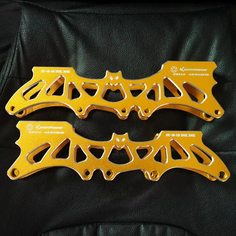 Golden frame Only Несимметричный гибкий в форме сигнала бетмена встроенный слалом конвертировать в встроенные скоростные коньки база 165 мм 195 мм 110 мм катания кадра супер светильник - Цвет: Golden frame Only