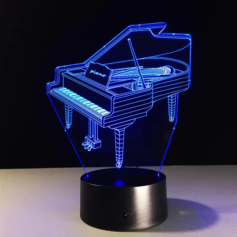 Фортепиано лампы 3D Йога Медитация ночник красочные сменные огни Творческий