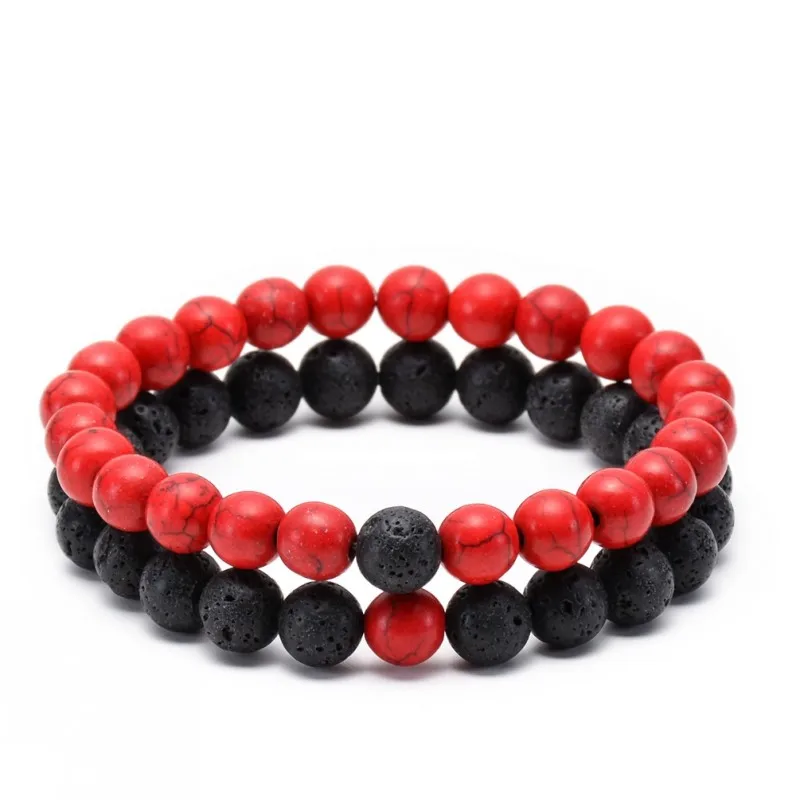 Лидер продаж 2 шт./компл. браслет для пары из натурального камня йоги бисера