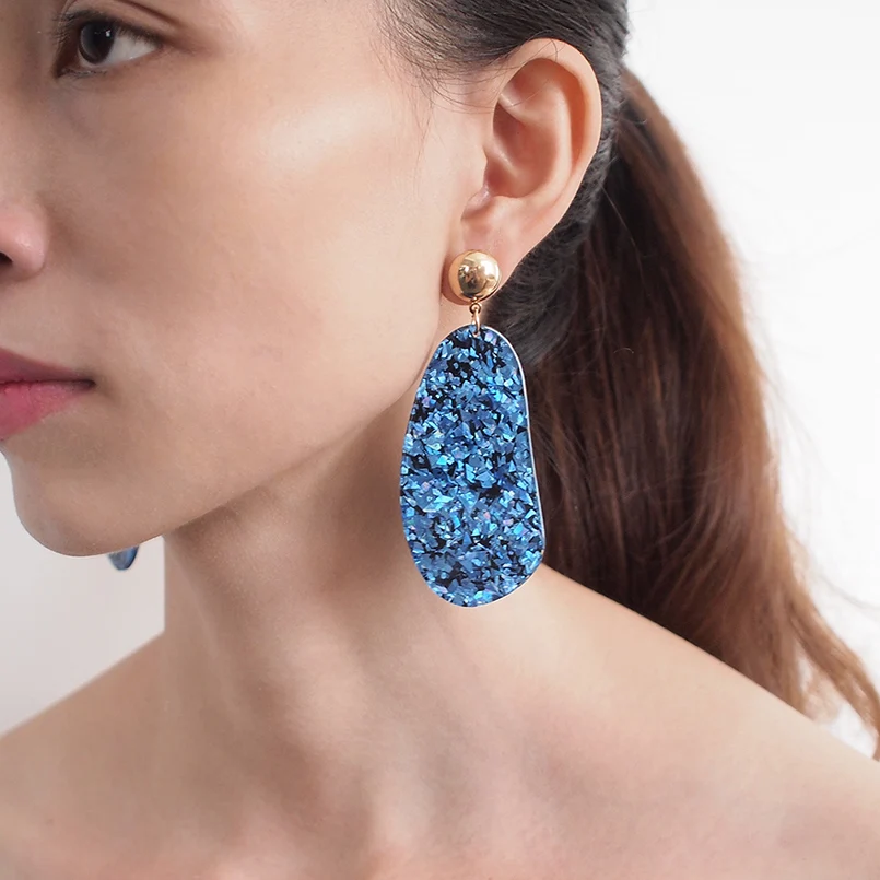 MANILAI Большой акриловый круг геометрические Висячие серьги Бохо Ацетатный лист