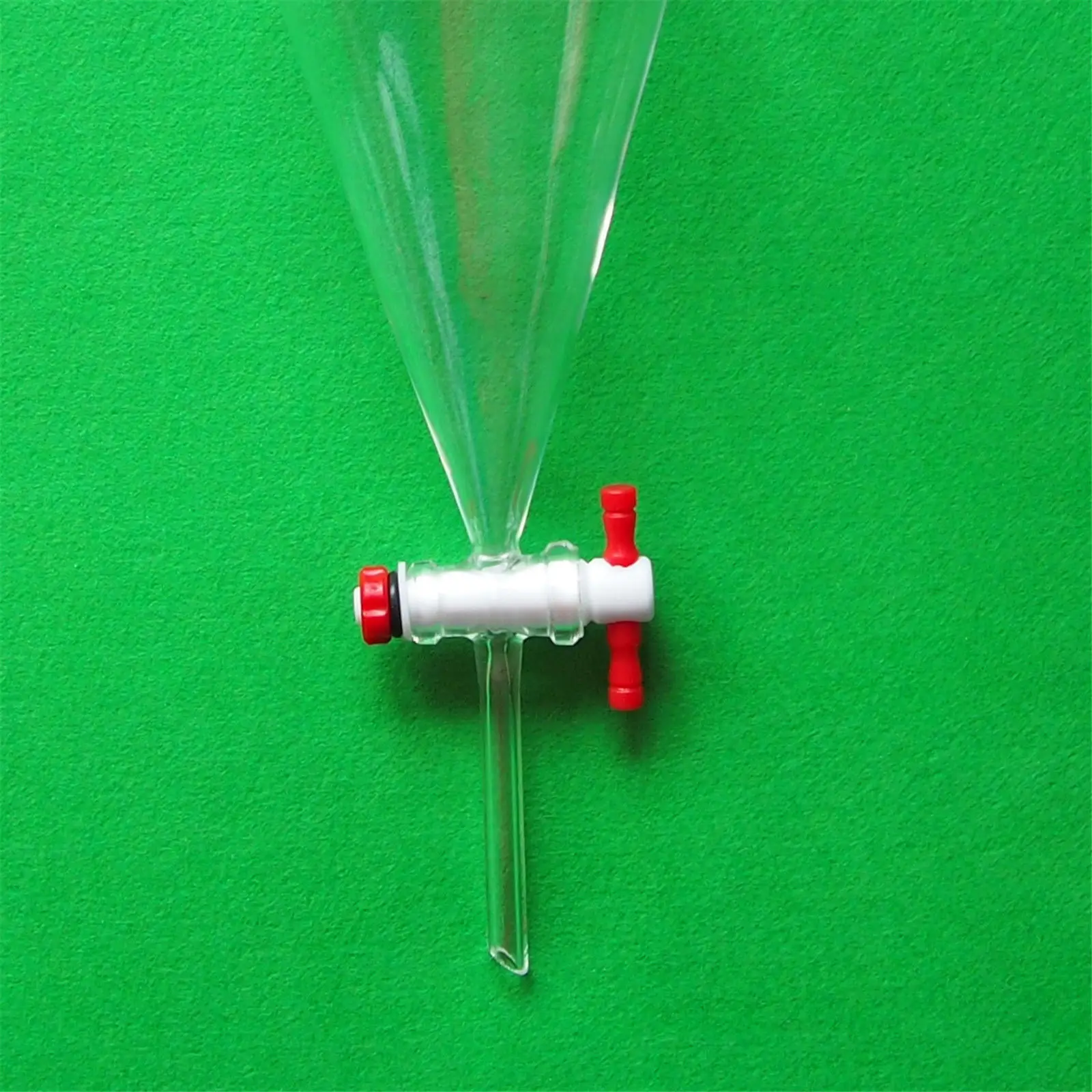 Стеклянная разделительная воронка в форме груши PTFE Stopcock прямая капельная трубка