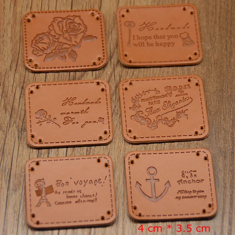 1000 шт. этикетки из искусственной кожи 6 х4 см|clothing tags|clothing name tagleather tag |