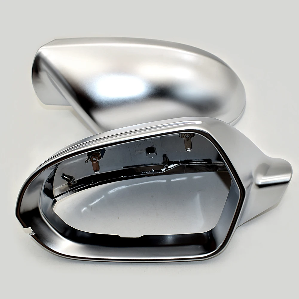 For Audi A6 S6 C7 4G Side Wing Mirror Covers Caps Silver Matte Chrome 2013 Aluminum Brushed
