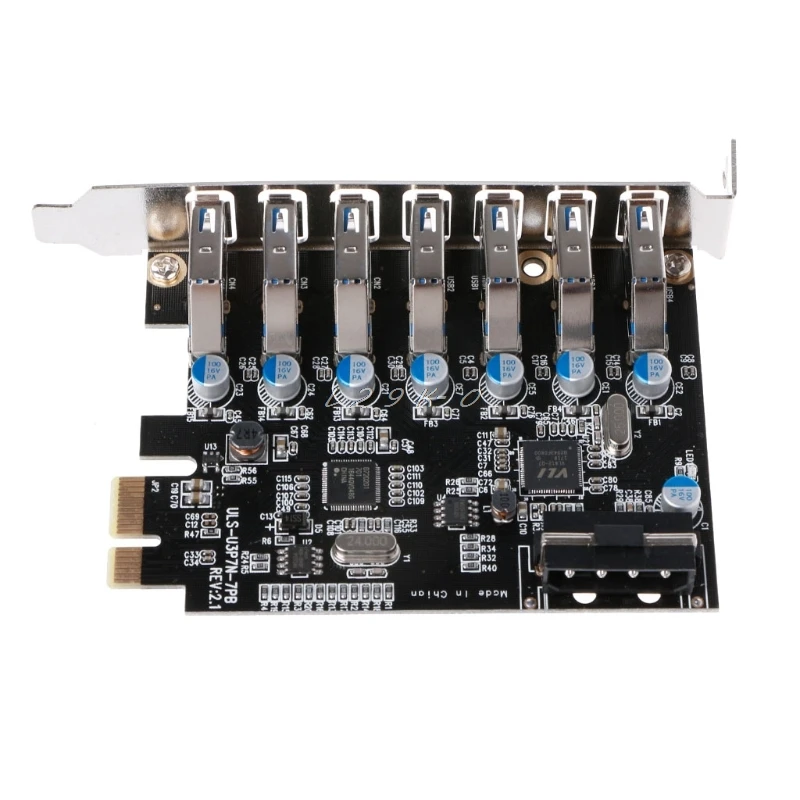 PCI-E USB 3 0 7-портовый Суперскоростной разъем питания на 15-контактный SATA адаптер PCI