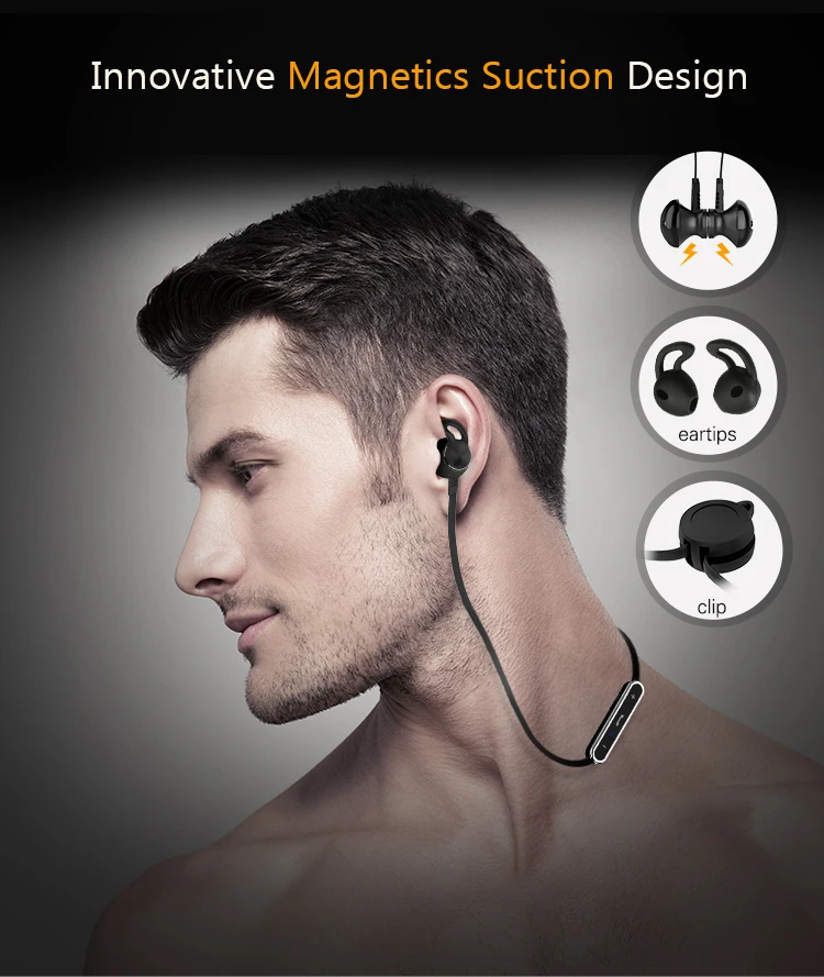 Langsdom L5 Sports Bluetooth Earphone Sweatproof Metal Wireless Headset super Bass Stereo Headphones with Mic for iPhone Android |