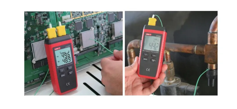 UNI-T UT320A UT320D мини Тип контакта двухканальный K/J измеритель температуры термометр термопара подсветка данные держать
