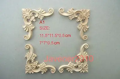 Искусственная деревянная резная угловая аппликация Неокрашенная рамка дверная