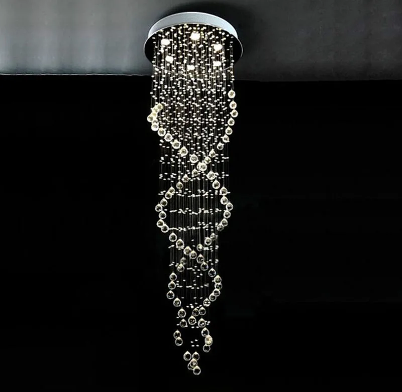 Современная простая светодиодсветодиодный люстра вращающаяся лестница длинная