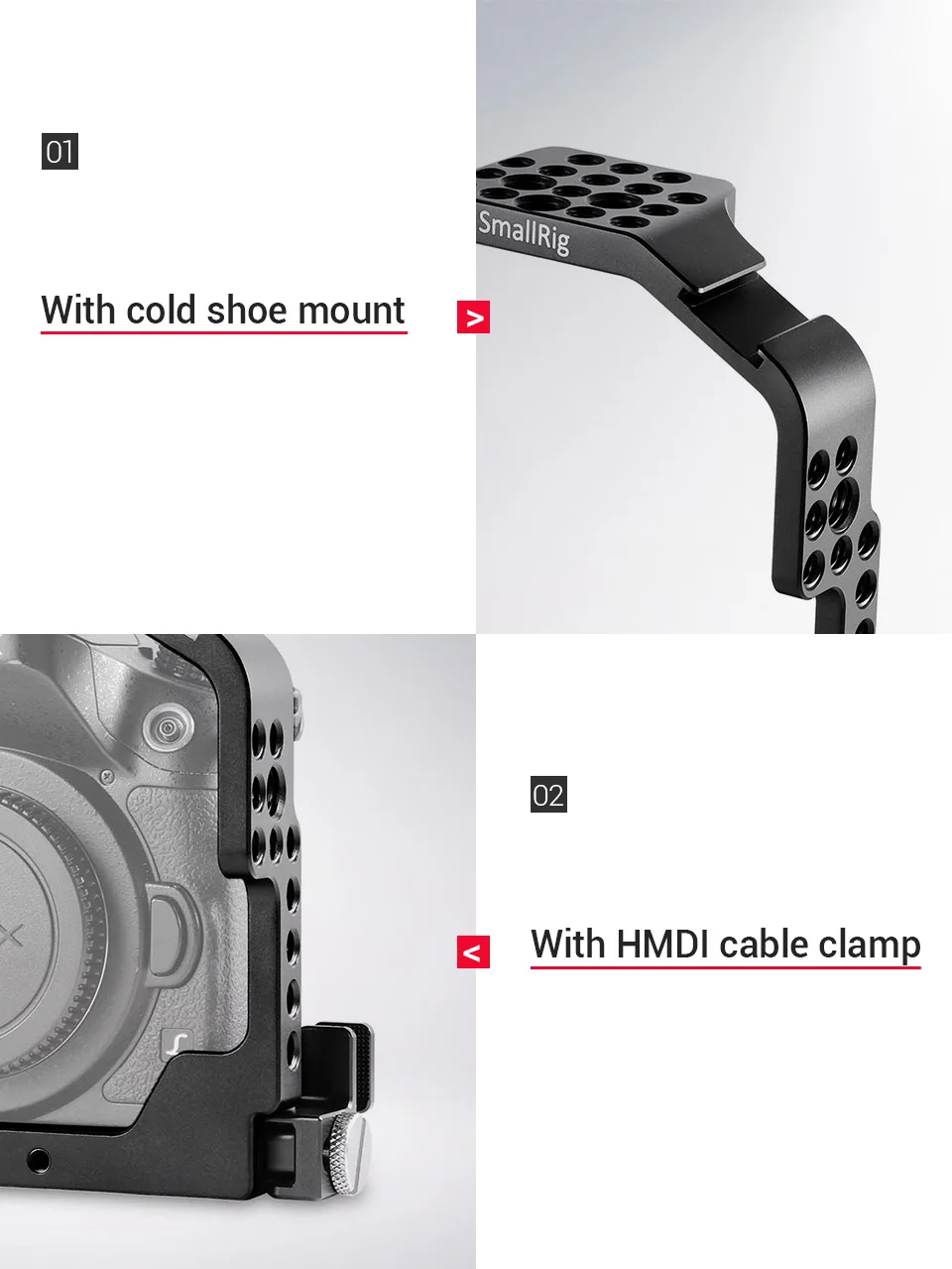 Клетка для профессиональной камеры SmallRig для Panasonic Lumix GH4/GH3 со встроенным боковым Рельсом Nato и HDMI lock-1585