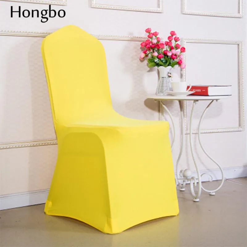 

Hongbo Universal Polyester Spandex Stretch Decor black white Chair Cover For Wedding Party Banquet Hotel Dinning Celebration