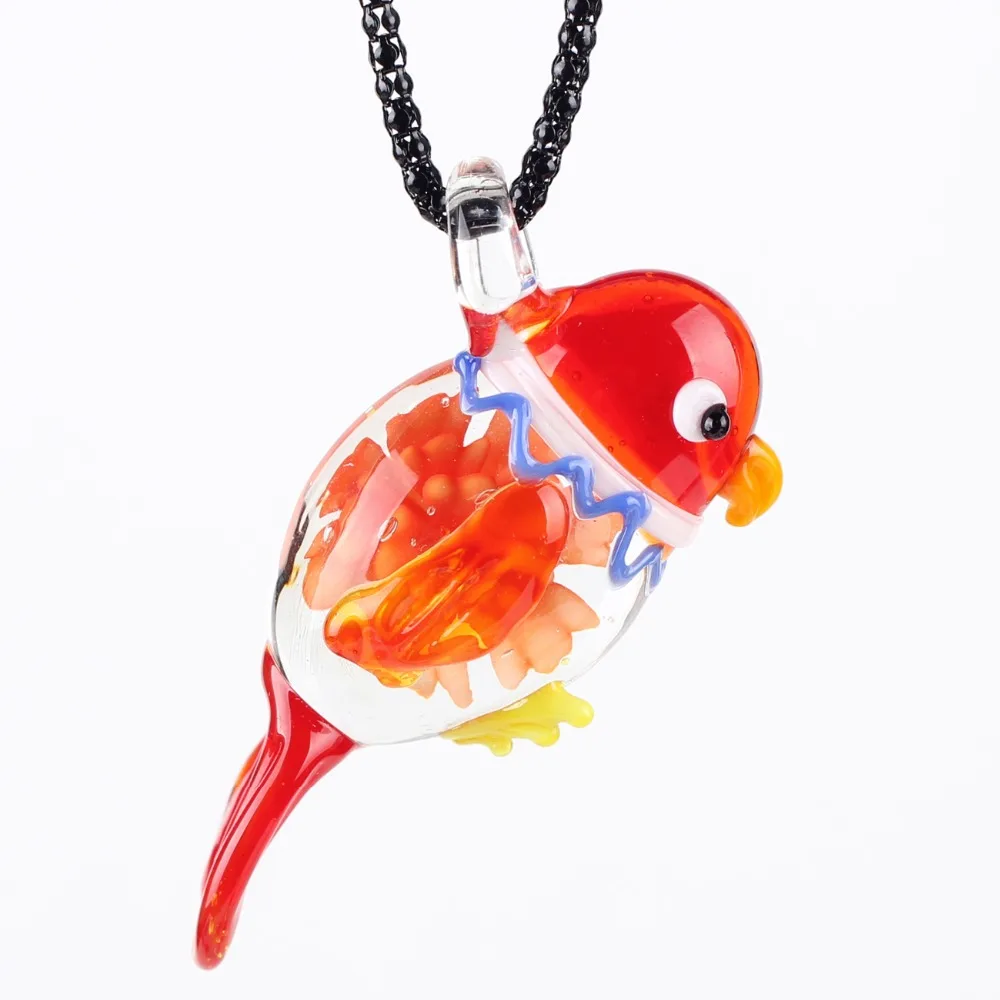 Ожерелье женское из муранского стекла с цветной глазурью и птицей|fashion jewelry|jewelry