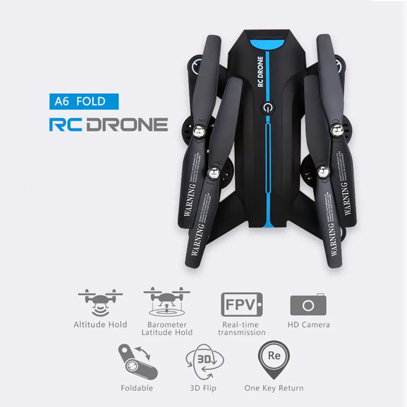 A6 RC вертолет wifi FPV мини Дрон 2,4G пульт дистанционного управления с HD камерой RC Дрон режим удержания высоты складной ручной Квадрокоптер - Цвет: 2MP
