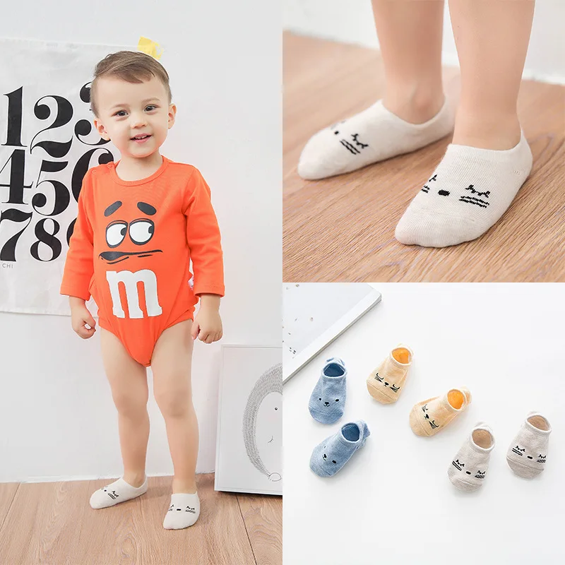 2017 Детские Короткие Носки с рисунком для девочек и мальчиков противоскользящие