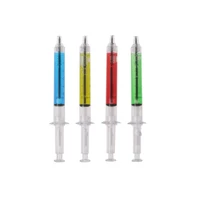 4pcs novelty injection syringe pen ballpoint black ink liquid medical style