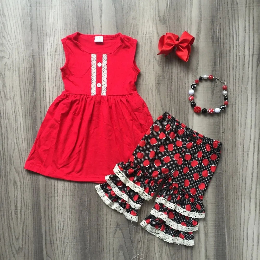 Новое поступление школьные капри для девочек цвет черный красный хлопковая