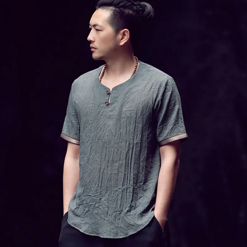 Chinese shirt bouse men traditional chinese clothing for male mandarin collar kung fu outfit tops TA192 | Тематическая одежда и