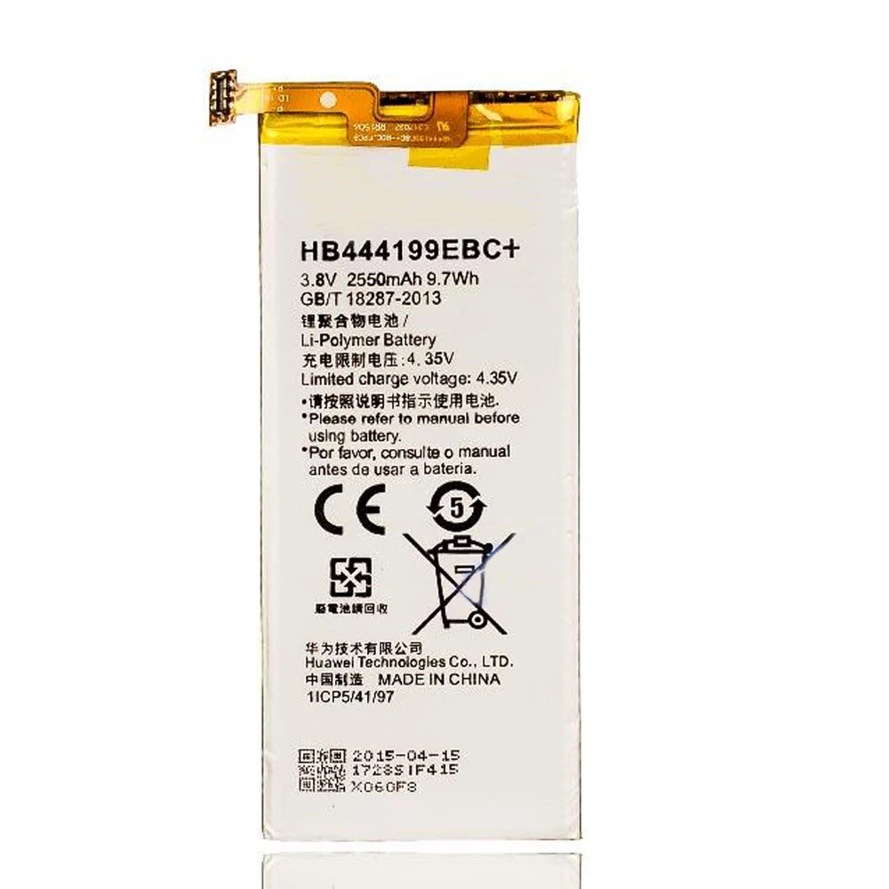 Высокое качество оригинальный 2550mAh HB444199EBC + C8818 встроенный аккумулятор для Huawei Honor