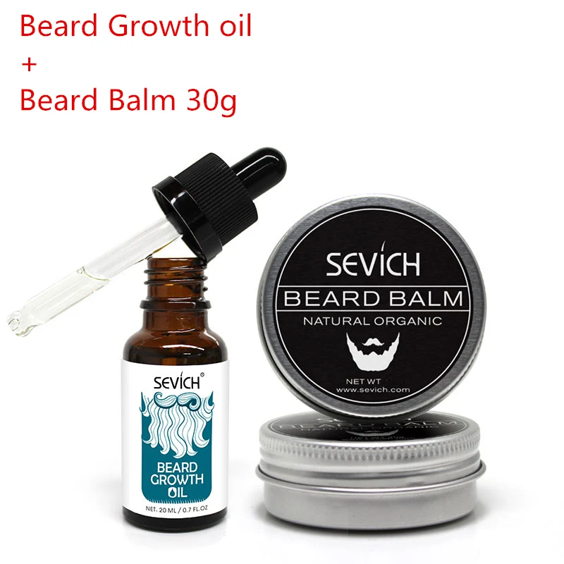 Beard Care kit 30g Sevich, набор для ухода за бородой для мужчин, профессиональное масло для роста бороды, органический бальзам для бороды, воск, стильный набор для ухода за бородой - Цвет: Beard Care kit 30g