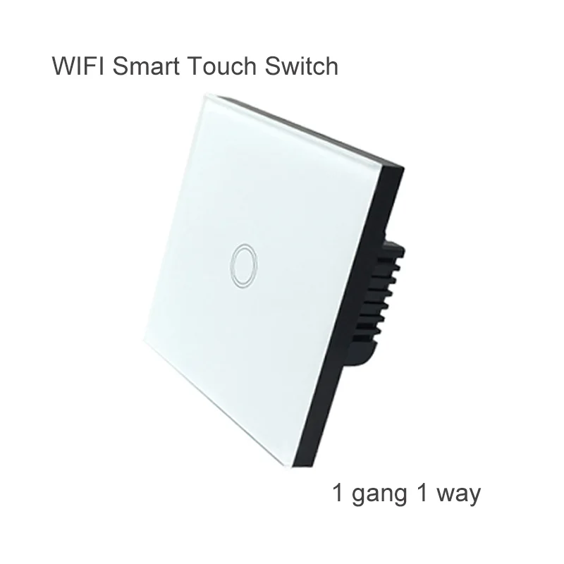 white 1 piece Igreli EU/UK Wi-Fi беспроводной настенный выключатель с управлением через приложение 1 комплект дистанционного управления Умный дом сенсорные переключатели работают с Alexa/Google Home - Цвет: white 1 piece