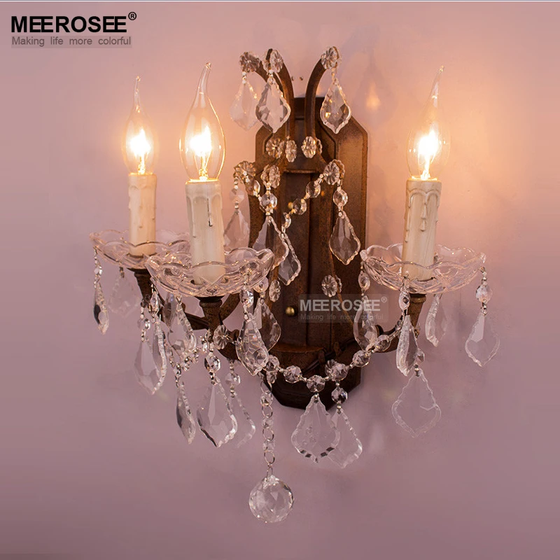 Новый дизайн 3 светильника Хрустальный настенный светильник ржавчины настенные
