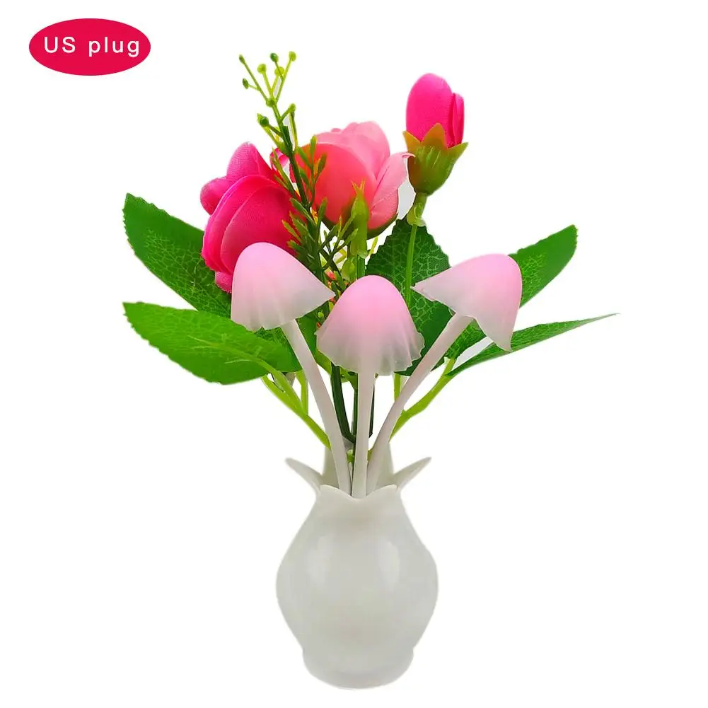 Светодиодный ночник с разноцветными цветами светящаяся лампа вилкой