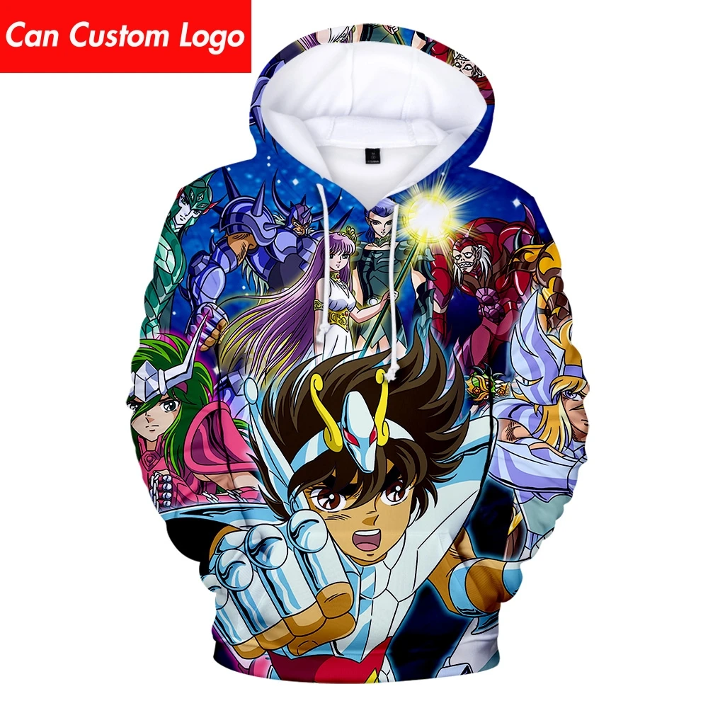 Мужские толстовки с 3D принтом Saint Seiya худи Harajuku длинным рукавом размера плюс