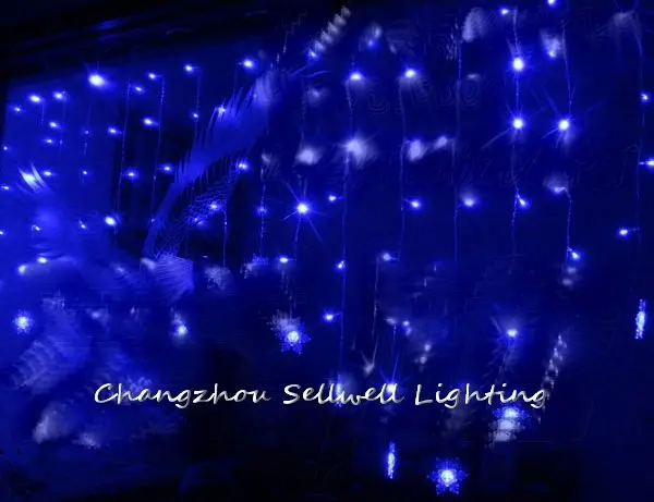 GREAT!Christmas light showcase decoration 1*2m blue snow LED star lamp H274