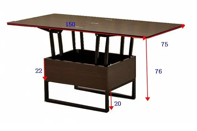 Многофункциональный подъемный стол. Складной телескопический столик двойного