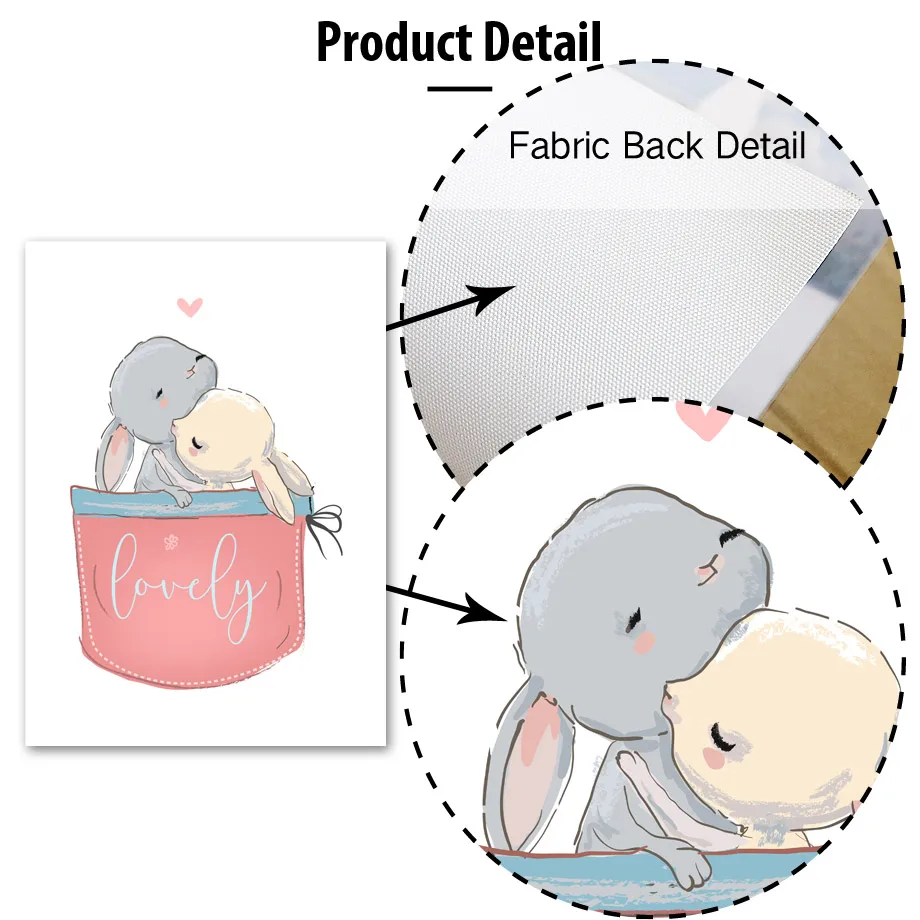 Мультфильм слон кролик шар Луна животные скандинавские постеры и принты