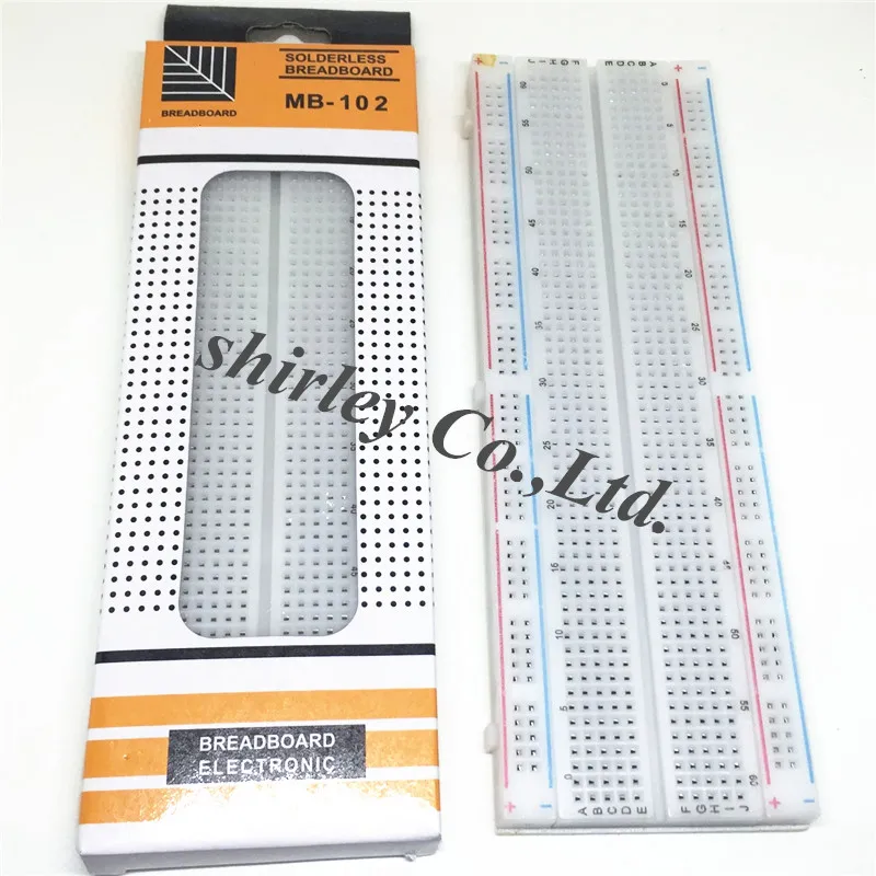 2PCS/LOT Breadboard 830 Point Solderless PCB Bread Board MB-102 MB102 With color bar Test Develop DIY 16.5*5.5cm