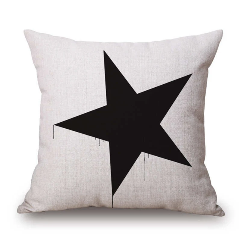 CUSCOV 2018 Cushion cover Black and White Pattern Pillowcase Cotton Linen Printed 18x18 Inches Geometry Euro Pillow Covers | Дом и сад